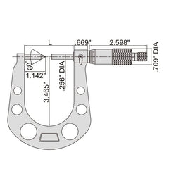 Insize Disc Brake Micrometer 1-2" Range Series 3288-2 - Twin Eagle Imports