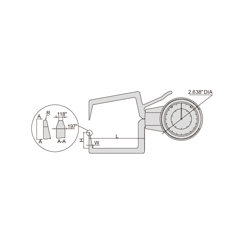 Insize External Dial Caliper Gauge 0-0.8" Range Series 2333-E081 - Twin Eagle Imports