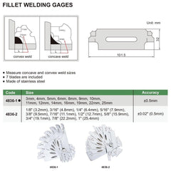 Insize Fillet Weld Gauge Series 4836-1 - Twin Eagle Imports