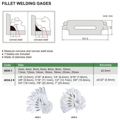 Insize Fillet Weld Gauge Series 4836-2 - Twin Eagle Imports
