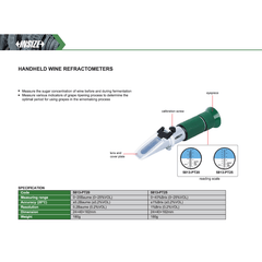 Insize Handheld Wine Refractometer 0–20Baume Series 5813-PT20 - Twin Eagle Imports