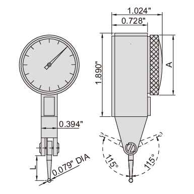 Insize Imperial Dial Indicator 0.03" Range Series 2380-31 - Twin Eagle Imports