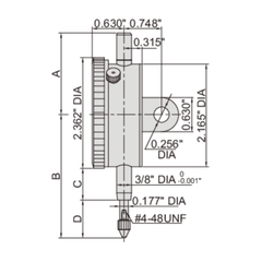 Insize Imperial Lug Back Dial Indicator 2" Range Series 2307-2 - Twin Eagle Imports