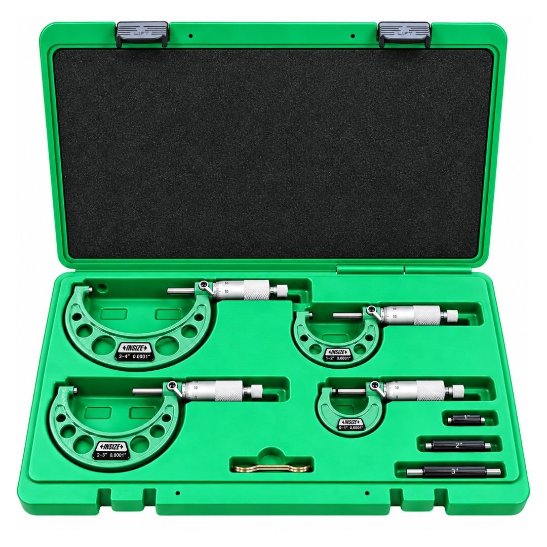 Insize Imperial Outside Micrometer Set 0-4" Range Series 3203-44A - Twin Eagle Imports