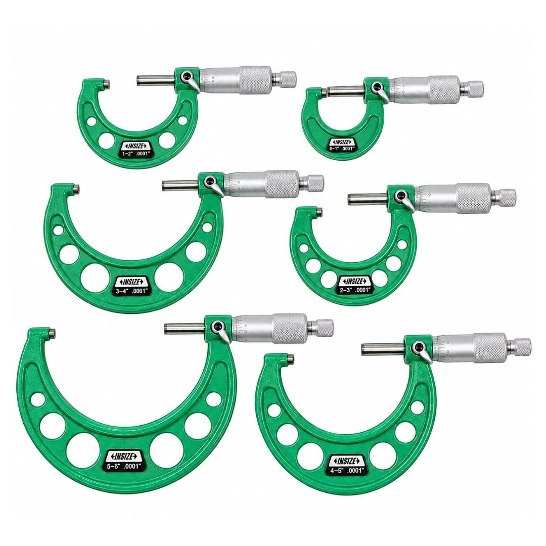 Insize Imperial Outside Micrometer Set 0-6" Range Series 3203-66A - Twin Eagle Imports
