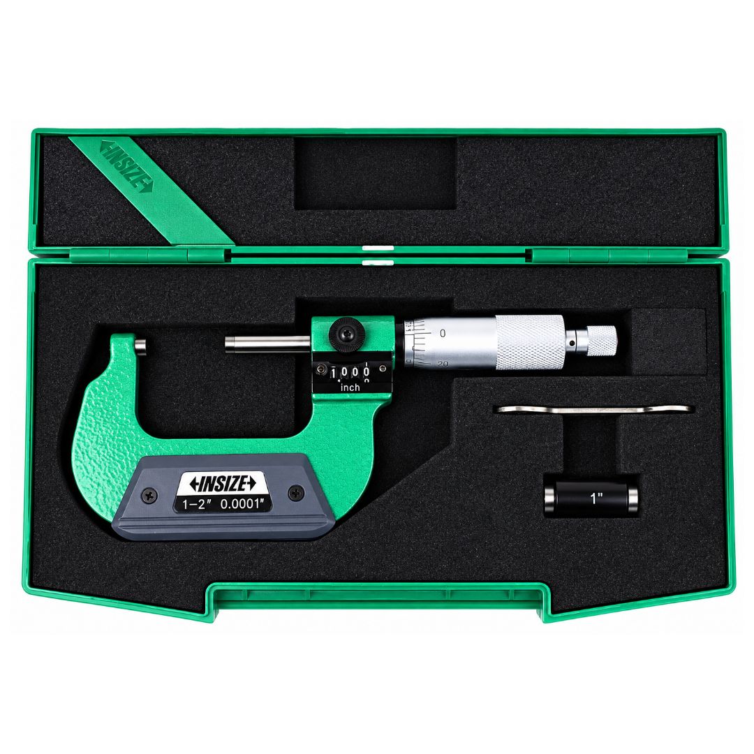 Insize Imperial Outside Micrometer W/ Analog Counter 1-2" Range Series 3400-2 - Twin Eagle Imports