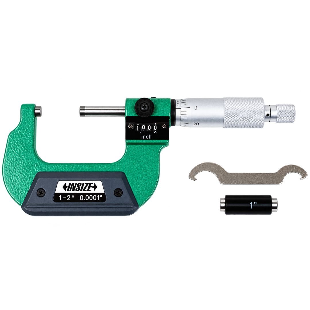Insize Imperial Outside Micrometer W/ Analog Counter 1-2" Range Series 3400-2 - Twin Eagle Imports