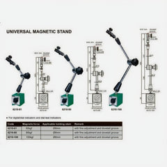 Insize Mechanical Lock Magnetic Stand 100 kg Force Series 6210-100