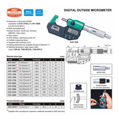 Insize IP65 Digital Outside Micrometer 25 - 50mm / 1-2" Range Series 3101-50A - Twin Eagle Imports