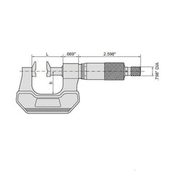 Insize Jaw Type Micrometer 0-1" Range Series 3283-1 - Twin Eagle Imports