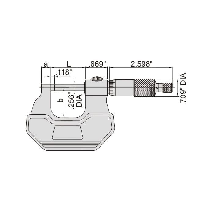 Insize Left Hand/Right Hand Outside Micrometer 0-1" Range Series 3236-1B - Twin Eagle Imports