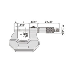 Insize Left Hand/Right Hand Outside Micrometer 0-1" Range Series 3236-1B - Twin Eagle Imports