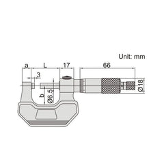Insize Left Hand/Right Hand Outside Micrometer 0-25mm Range Series 3236-25B - Twin Eagle Imports