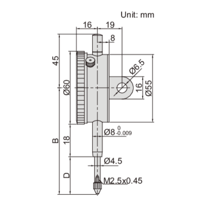 Insize Lug Back Dial Indicator 20mm Range Series 2318-20 - Twin Eagle Imports