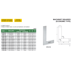 Insize Machinist Square 500×300mm Series 4796-500 - Twin Eagle Imports