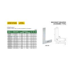 Insize Machinist Square 75×50mm Series 4796-75 - Twin Eagle Imports