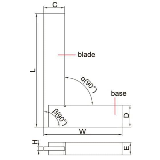 Insize Machinist Square 90° Square 500x300mm Series 4707-500 - Twin Eagle Imports