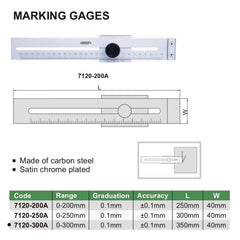 Insize Marking Gauge 0-300mm Range Series 7120-300A - Twin Eagle Imports