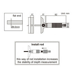 INSIZE Measuring Equipment Insize 2pc Metric Depth Micrometer 0-50mm Range Series 3241-50