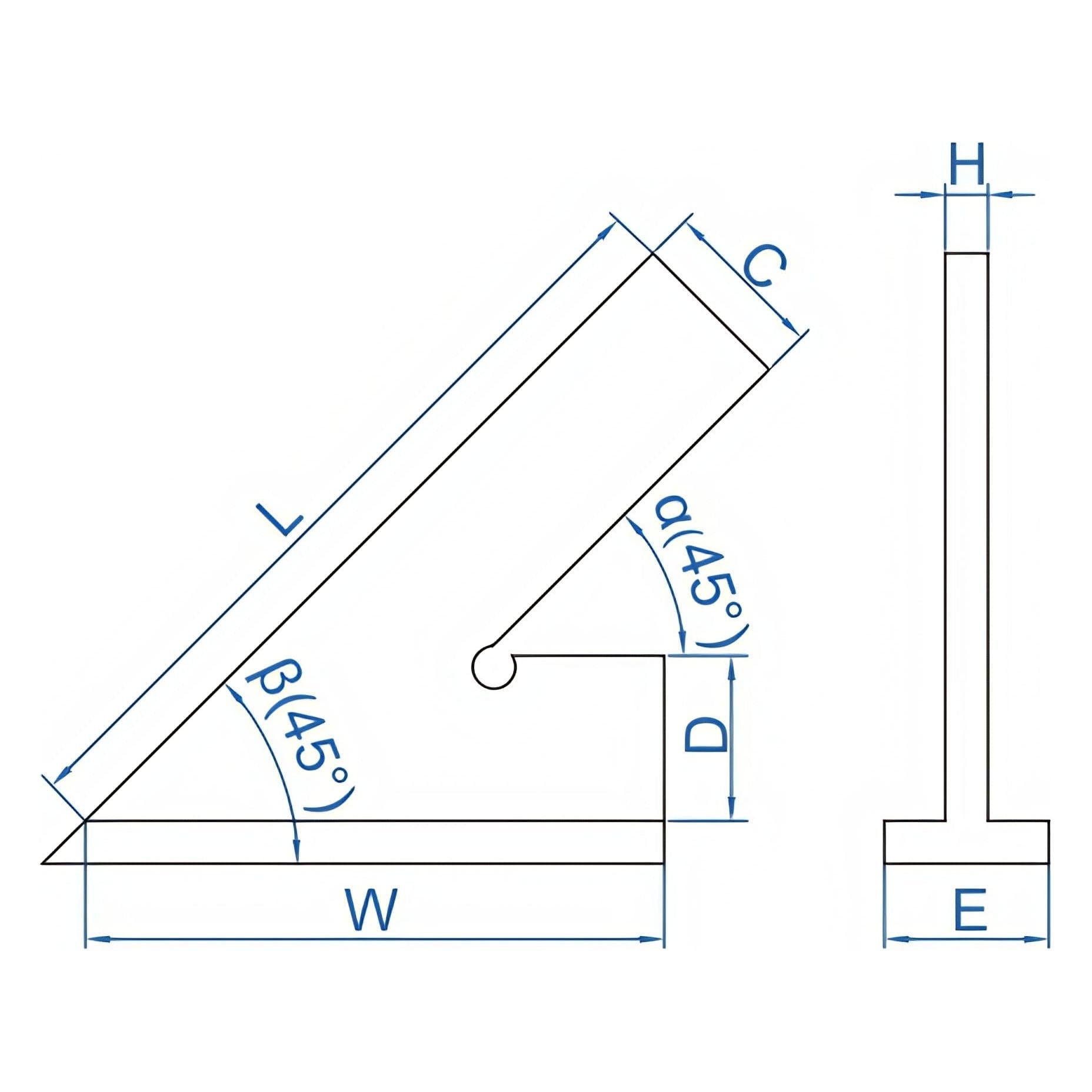 INSIZE Measuring Equipment Insize 45° Square 120x80mm Range Series 4747-120