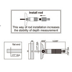 INSIZE Measuring Equipment Insize 4pc Imperial Depth Micrometer 0-4" Range Series 3241-4