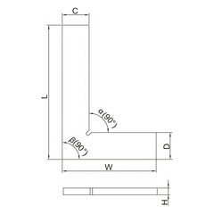 INSIZE Measuring Equipment Insize 90° Flat Edge Square 300x200mm Range Series 4791-300