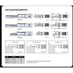 INSIZE MEASURING EQUIPMENT Insize Aluminium Can Seam Micrometer 0-0.6" Range Series 3293-062