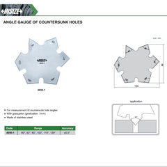 INSIZE Measuring Equipment Insize Angle Gauge of Countersunk Holes Series 4856-1