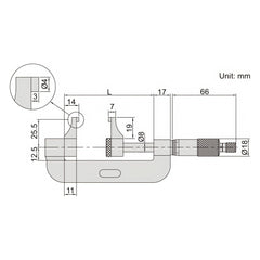 INSIZE Measuring Equipment Insize Caliper Type Micrometer 0-25mm Range Series 3238-25