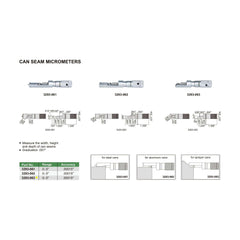INSIZE Measuring Equipment Insize Can Seam Micrometer 0-0.6" Range Series 3293-063