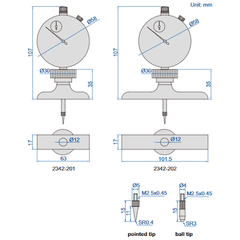 INSIZE Measuring Equipment Insize Dial Depth Gauge 0-300mm x 0.01mm Range Series 2342-201