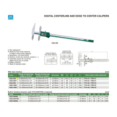 INSIZE MEASURING EQUIPMENT Insize Digital Centerline Caliper 5-300mm Range Series 1525-300