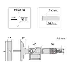 INSIZE Measuring Equipment Insize Digital Depth Micrometer 0-50mm/0-2" Range Series 3540-50