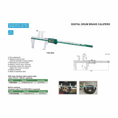 INSIZE Measuring Equipment Insize Digital Drum Brake Caliper 0-300mm/0-12" Range Series 1168-300A