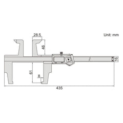 INSIZE Measuring Equipment Insize Digital Drum Brake Caliper 0-300mm/0-12" Range Series 1168-300A