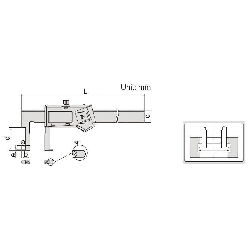 INSIZE Measuring Equipment Insize Digital Inside Groove Caliper 22-150mm Range Series 1120-150A