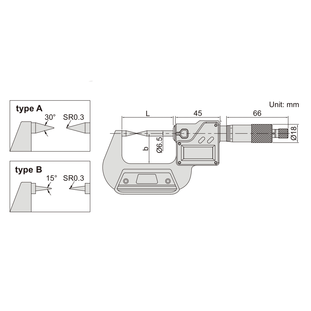 INSIZE Measuring Equipment Insize Digital Point Micrometer 25-50mm/1-2" Range Series 3530-50A