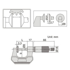 INSIZE Measuring Equipment Insize Disc Micrometer 0-25mm Range Series 3294-25