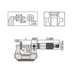 INSIZE MEASURING EQUIPMENT Insize Disc Micrometer 1-2" Range Series 3282-2