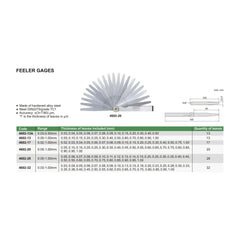 INSIZE MEASURING EQUIPMENT Insize Feeler Gauge 20pc Set 0.05-1mm Range Series 4602-20