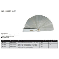 INSIZE MEASURING EQUIPMENT Insize Feeler Gauge Set 0.0015"-0.025" Range Series 4613-261