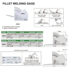 INSIZE Measuring Equipment Insize Fillet Welding Gauge Series 4846-1