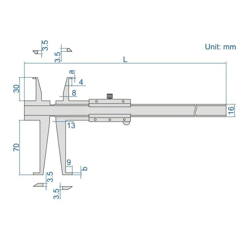INSIZE MEASURING EQUIPMENT Insize Groove Caliper 11-150mm Range Series 1199-150
