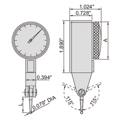 INSIZE Measuring Equipment Insize Imperial Dial Indicator 0.03" Range Series 2381-35