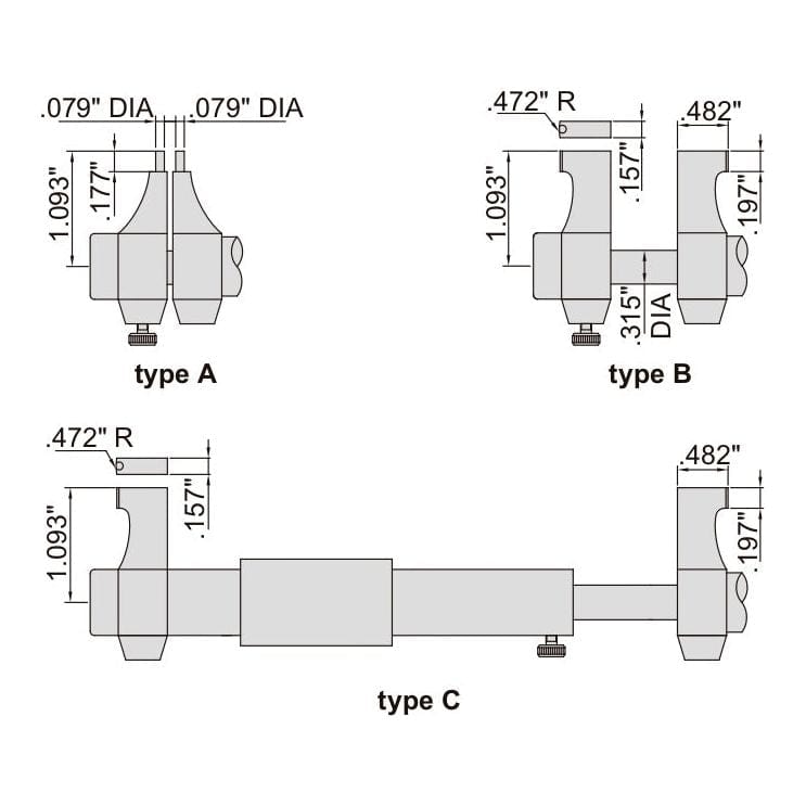 INSIZE Measuring Equipment Insize Imperial Inside Micrometer 2-3" Range Series 3220-3
