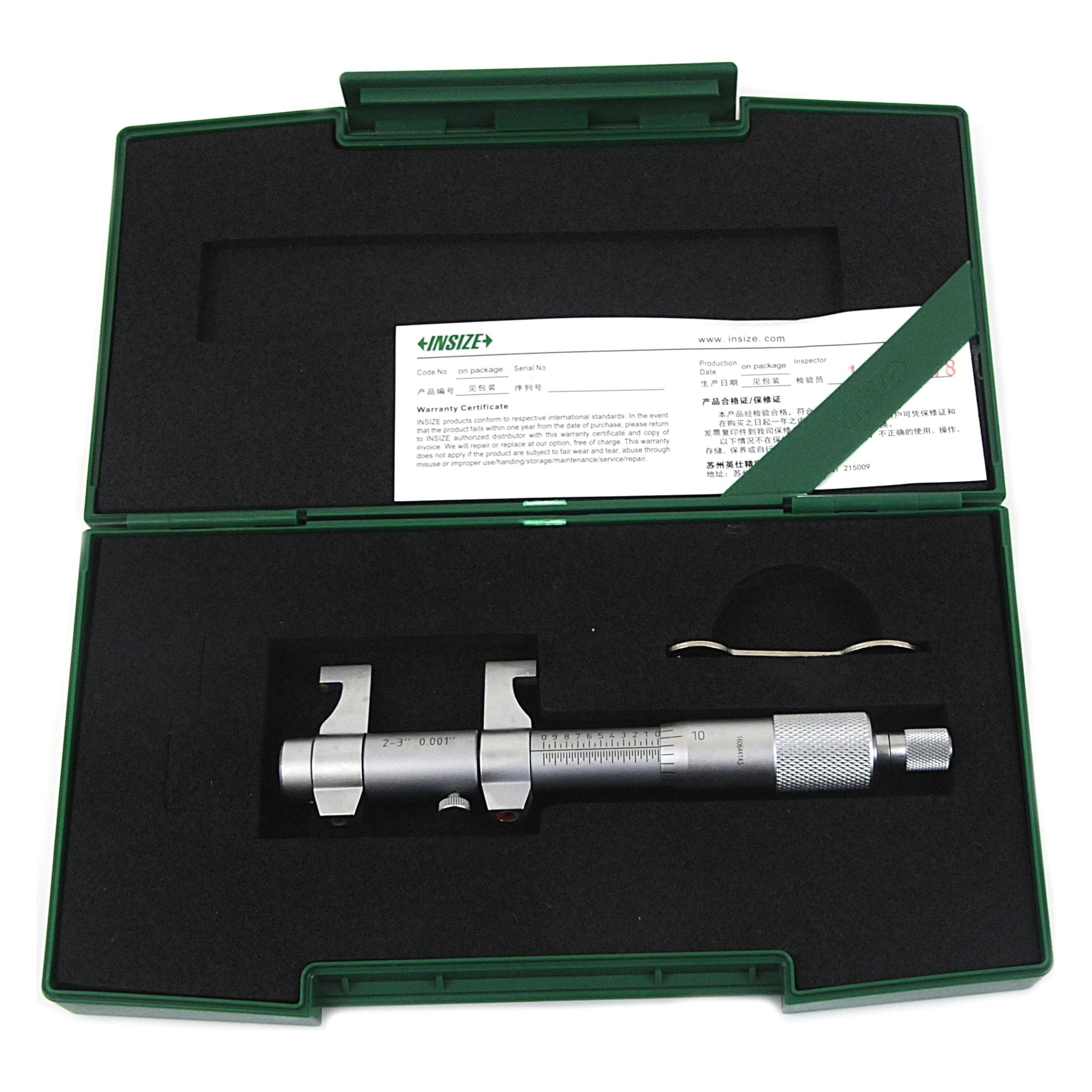 INSIZE Measuring Equipment Insize Imperial Inside Micrometer 2-3" Range Series 3220-3