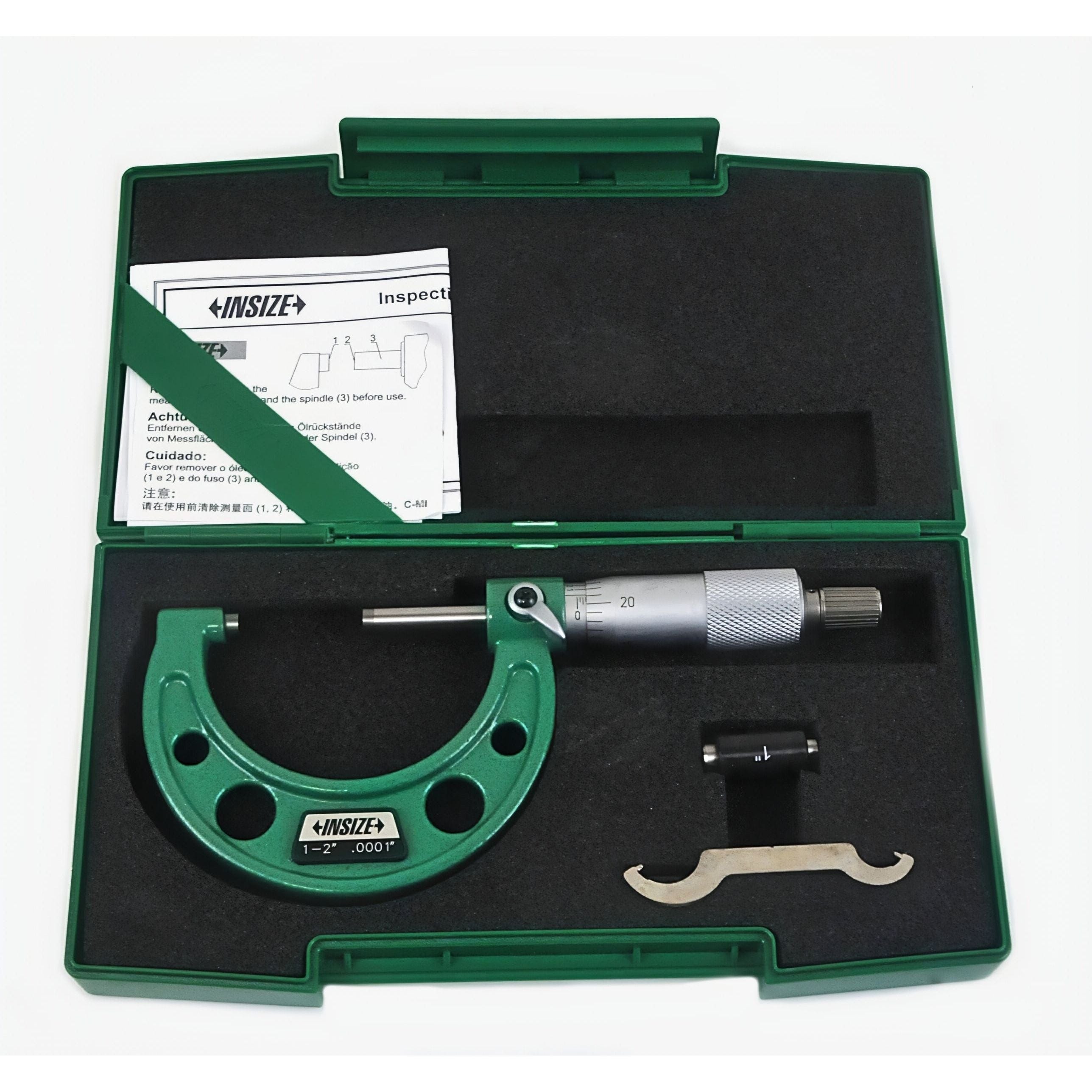 INSIZE Measuring Equipment Insize Imperial Outside Micrometer 1-2" Range Series 3203-2A