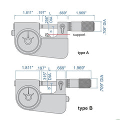 INSIZE Measuring Equipment Insize Indicating Micrometer with Support 1-2" Range Series 3332-2