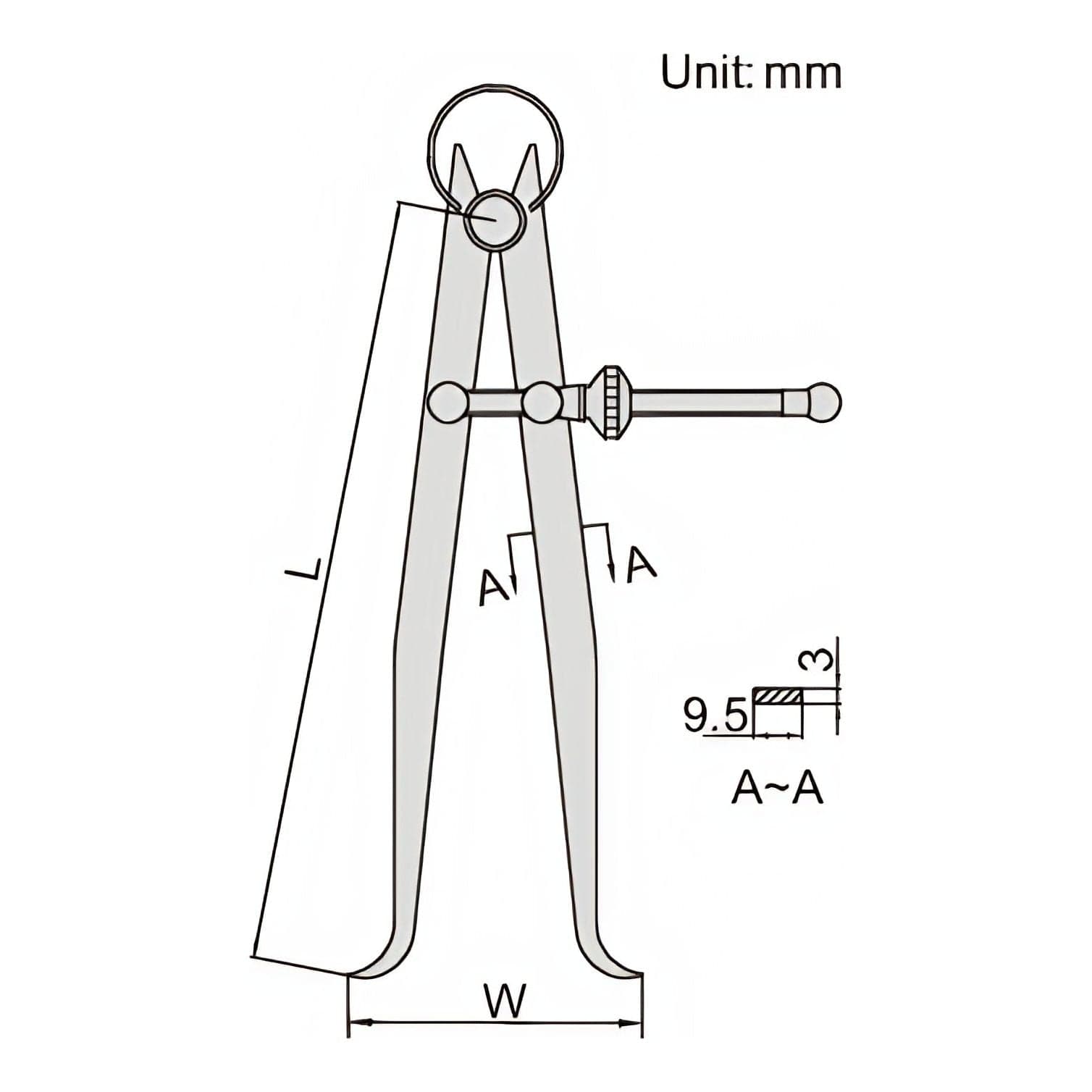 INSIZE Measuring Equipment Insize Inside Spring Caliper 20-170mm Range Series 7261-150