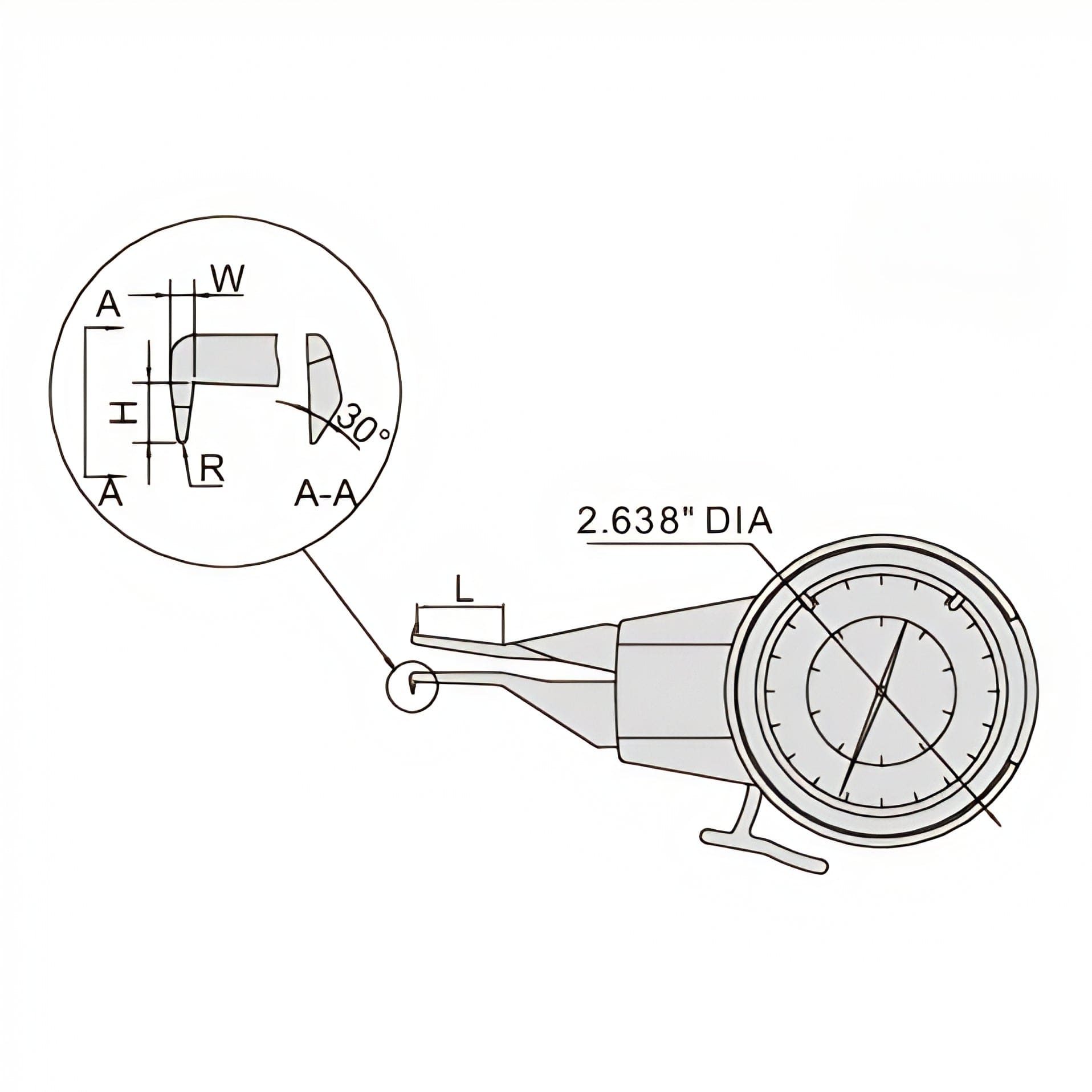 INSIZE MEASURING EQUIPMENT Insize Internal Dial Caliper Gauge 0.2-1" Range Series 2222-E10